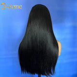 Luxury Virgin A pre bleached middle part 13x4 HD lace frontal wig and 5x5 HD closure wig bone straight