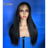 Luxury Virgin A pre bleached middle part 13x4 HD lace frontal wig and 5x5 HD closure wig bone straight