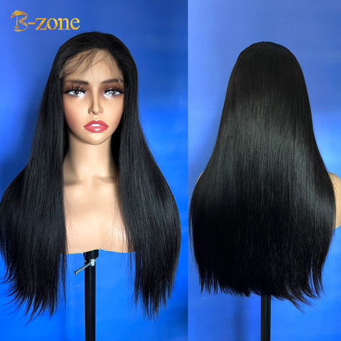 Luxury Virgin A pre bleached middle part 13x4 HD lace frontal wig and 5x5 HD closure wig bone straight