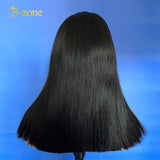 5"x5" Gluless Straight Wig with rubber Strips in the cap and elastic band