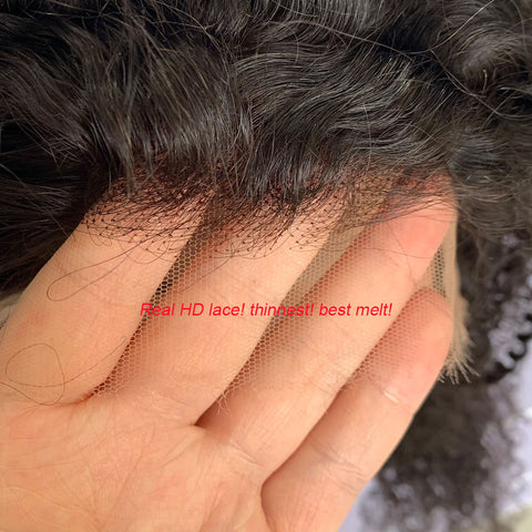 13x4 and 5x5 HD lace frontal closure wig hot selling burmese curly human hair wig high density